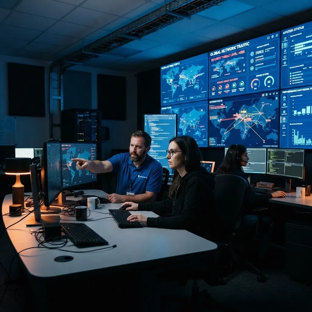 Miracom network monitoring center with monitoring screens